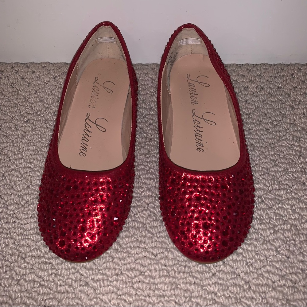 Red sequin shoes